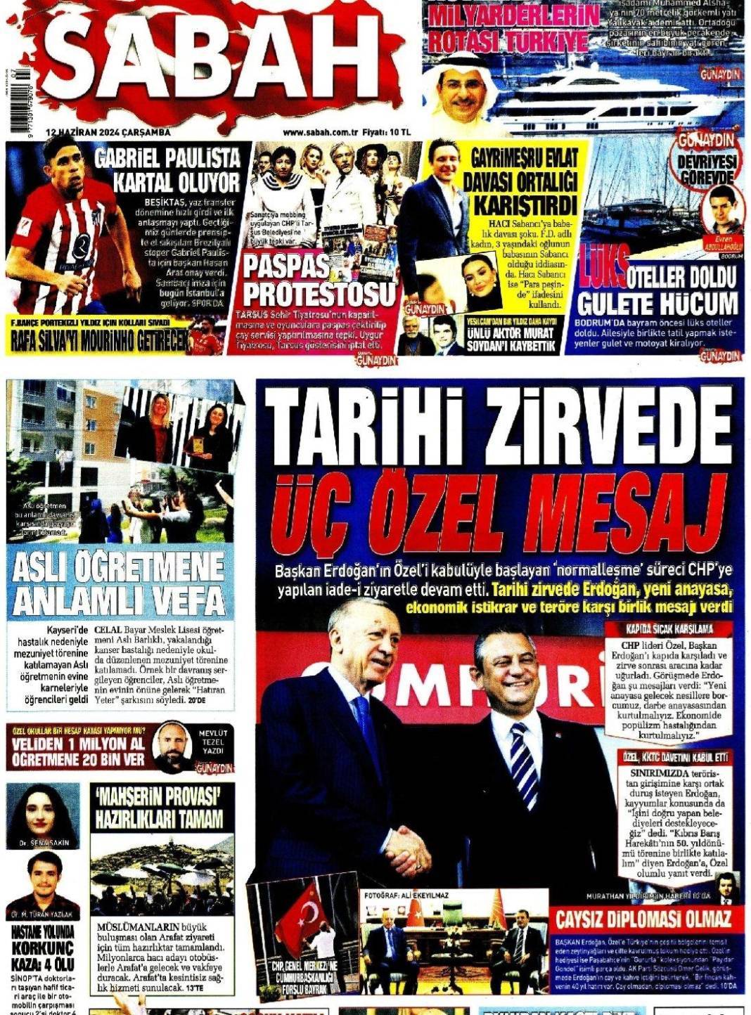 Sabah, Hürriyet, Yeni Şafak ve MHP'ye Yakın Gazete Özel-Erdoğan Görüşmesini Böyle Gördü! 2